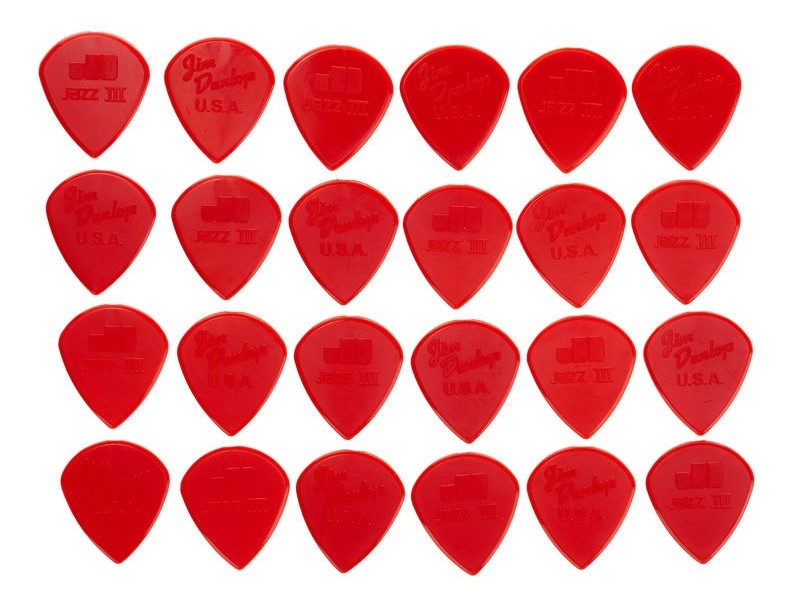 Trzalice Dunlop Nylon Jazz III 1,38 Rdeće Set 24 kosov