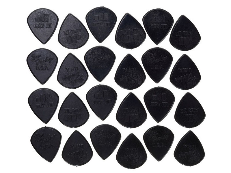 Trzalice Dunlop Nylon Jazz III 1,38 Črne Set 24 kosov