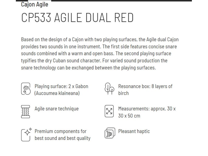 Cajon Schlagwerk CP 580 Super Agile Silver Lining