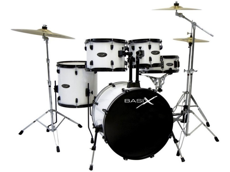 Bobni Basix Beli s črnim HW set20