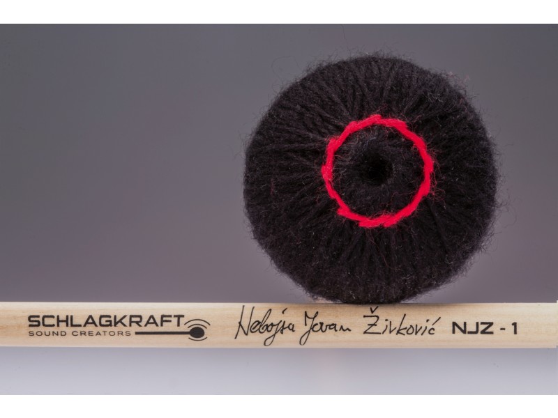 Udarjalke za marimbo Schlagkraft NJZ-1(R) Rattan Soft Earthy Black Nebojša Jovan Živković