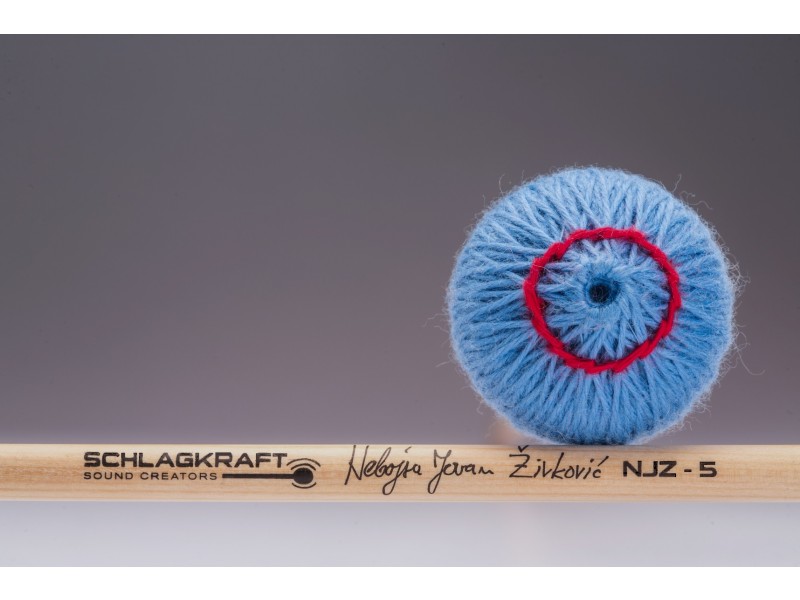 Udarjalke za marimbo Schlagkraft NJZ-5(R) Rattan General Hard Sky Blue Clear Cut Nebojša J. Živković