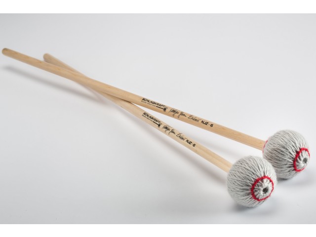 Udarjalke za marimbo Schlagkraft NJZ-6(R) Rattan Hard Silver Sharp Nebojša Jovan Živković