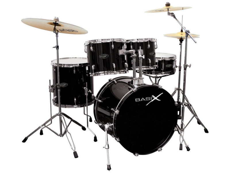 Bobni Basix Črni s krom HW set18
