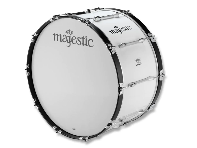 MAJESTIC Marching Bass Drum, Endeavor Series, 22x10, white